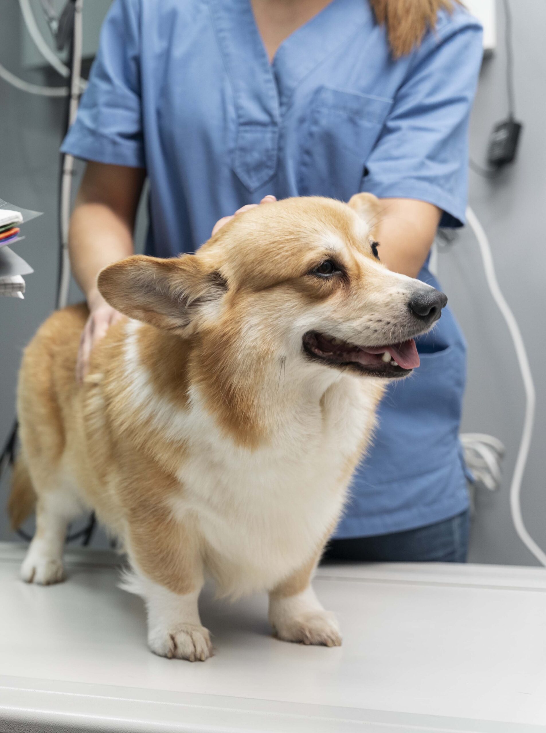 Veterinarian Checking a Dog